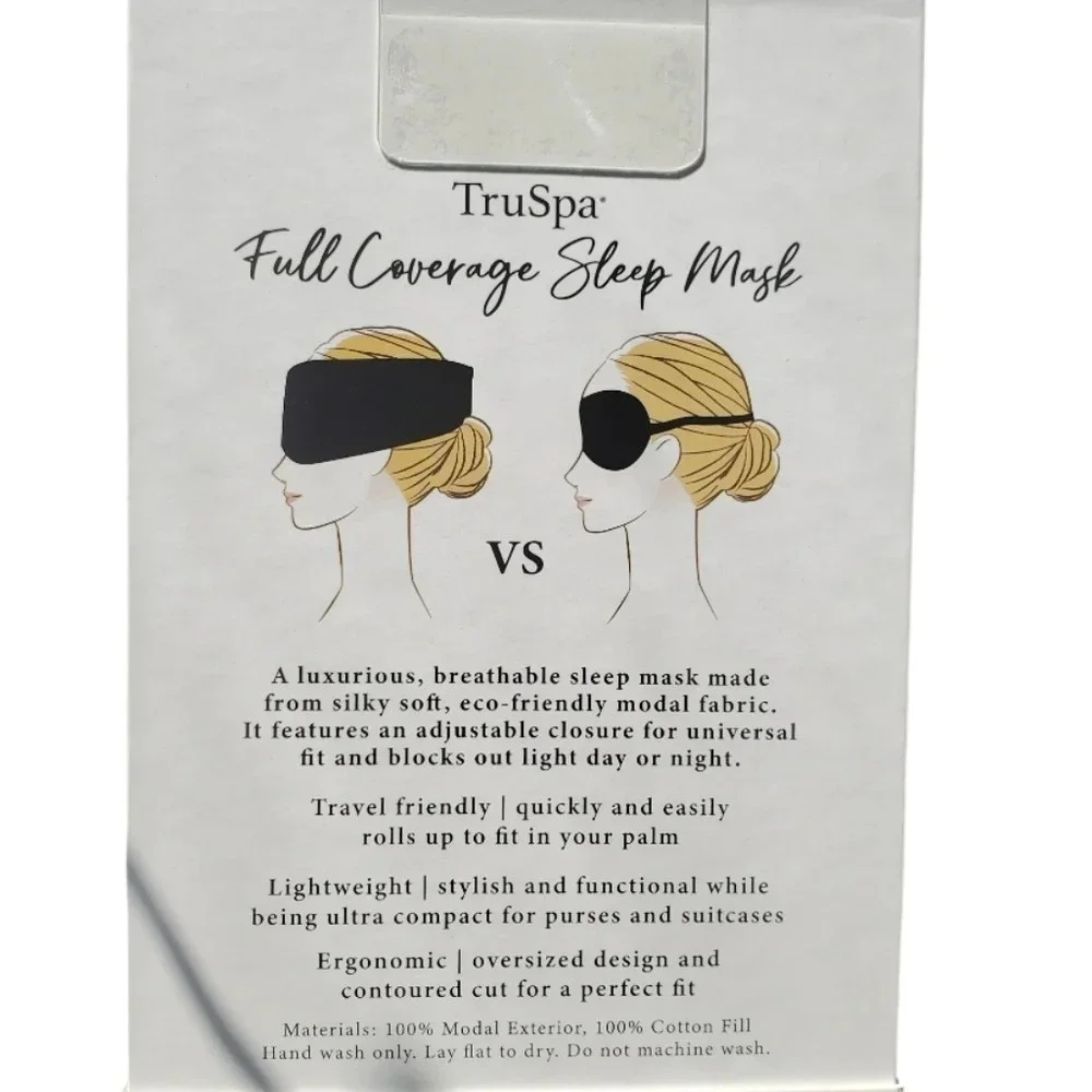 New TruSpa Full Coverage Sleep Mask Travel Meditation Ergonomic